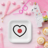 Japan | Japanse vlag hart Papieren Bordje (Feest)