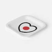 Japan | Japanse vlag hart Papieren Bordje (Gebogen)