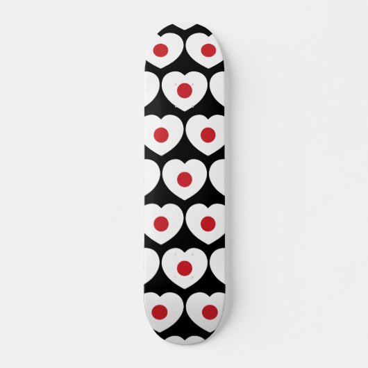 Japan | Japanse vlag hart Persoonlijk Skateboard (Voorkant)