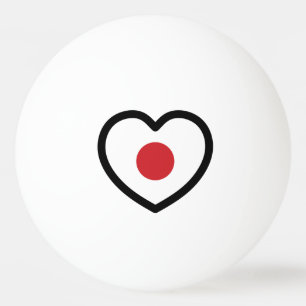 Japan   Japanse vlag hart Pingpongbal