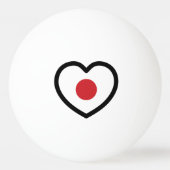Japan | Japanse vlag hart Pingpongbal (Achterkant)