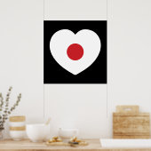 Japan | Japanse Vlag Hart Poster (Keuken)
