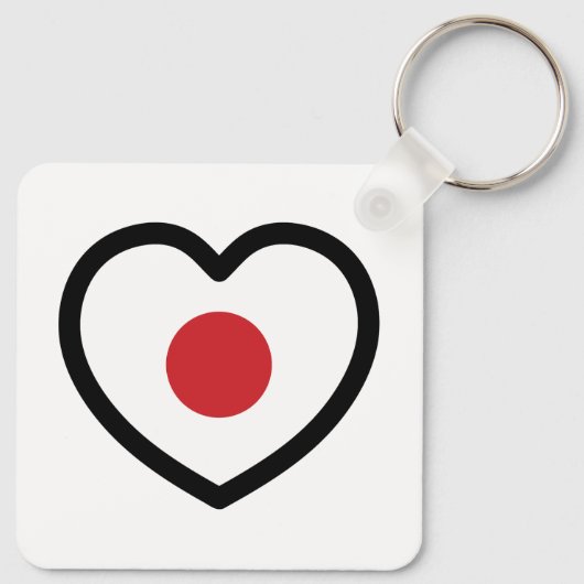 Japan | Japanse vlag hart Sleutelhanger (Achterkant)
