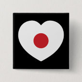 Japan | Japanse vlag hart Vierkante Button 5,1 Cm (Voorkant)