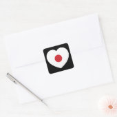 Japan | Japanse vlag hart Vierkante Sticker (Envelop)