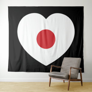 Japan Japanse vlag hart Wandkleed