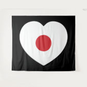 Japan | Japanse vlag hart Wandkleed (Voorkant (horizontaal))