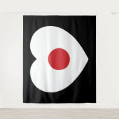 Japan | Japanse vlag hart Wandkleed (Voorkant)