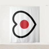 Japan | Japanse vlag hart Wandkleed (Voorkant)