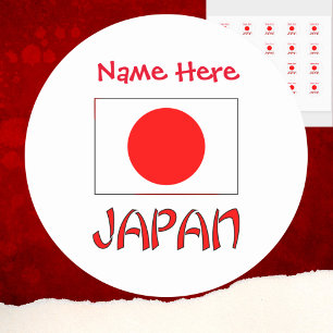 Japan Japanse vlag rode personalisatie Ronde Sticker