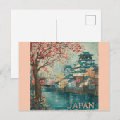 Japan Japenese Temple Cherry Blossom Travel Briefkaart (Voorkant / Achterkant)