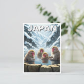 Japan Jigokudani Monkey Park Sneeuwapen Briefkaart (Staand voorkant)