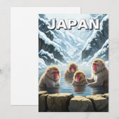 Japan Jigokudani Monkey Park Sneeuwapen Feestdagenkaart (Voorkant / Achterkant)