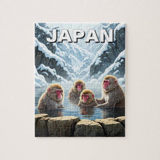 Japan Jigokudani Monkey Park Sneeuwapen Legpuzzel (Verticaal)
