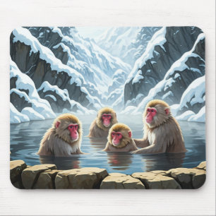 Japan Jigokudani Monkey Park Sneeuwapen Muismat