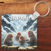 Japan Jigokudani Monkey Park Sneeuwapen Sleutelhanger (Achterkant)