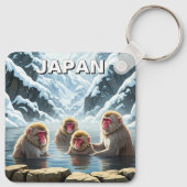 Japan Jigokudani Monkey Park Sneeuwapen Sleutelhanger (Achterkant)