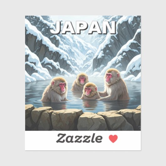 Japan Jigokudani Monkey Park Sneeuwapen Sticker (Vel)