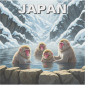 Japan Jigokudani Monkey Park Sneeuwapen Sticker (Voorkant)