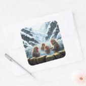Japan Jigokudani Monkey Park Sneeuwapen Vierkante Sticker (Envelop)