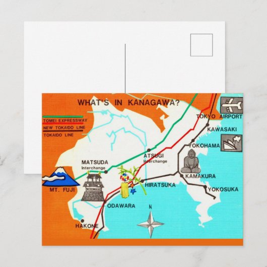 Japan Kaart Ansichtkaart (Voorkant / Achterkant)