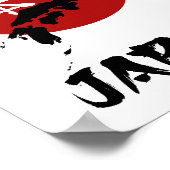 Japan kaart met rode zon decoratie (Hoek)