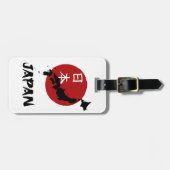 Japan kaart met rode zon decoratie bagagelabel (Voorkant horizontaal)