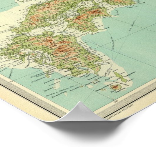 Japan-kaart met scheepvaartroutes poster (Hoek)