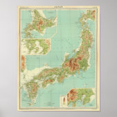Japan-kaart met scheepvaartroutes poster (Voorkant)