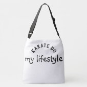 Japan Karate Zwart Silhouet Rising Sun Trendy Crossbody Tas (Achterkant)