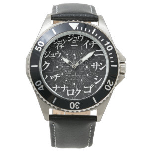 Japan Katakana MANGA-stijl [zwart gezicht] Horloge