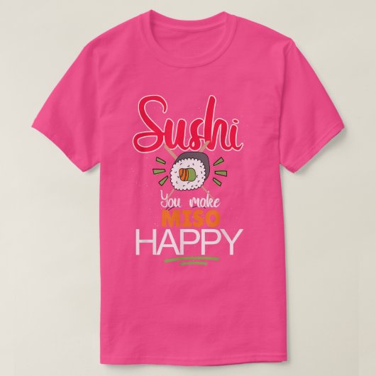 Japan Kawaii Fish Food Love Maki Asia Sushi T-Shir T-shirt (Design voorkant)
