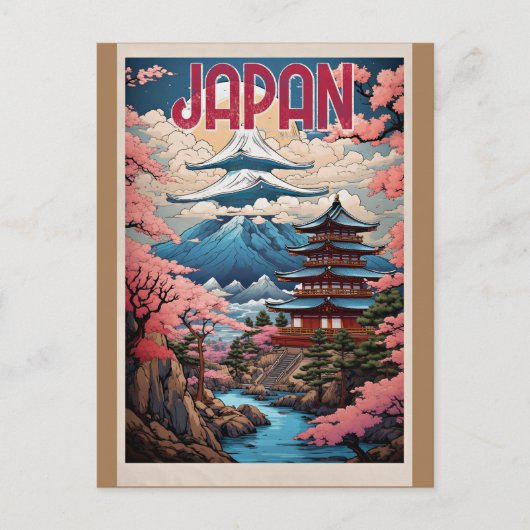 Japan, Kersenbloesem, Briefkaart (Voorkant)