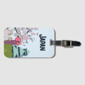 Japan Kersenbloesem Geisha Kimono Japan Bagagelabel (Voorkant (horizontaal))