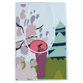 Japan Kersenbloesem Geisha Kimono Japan Medium Cadeauzakje (Voorkant)