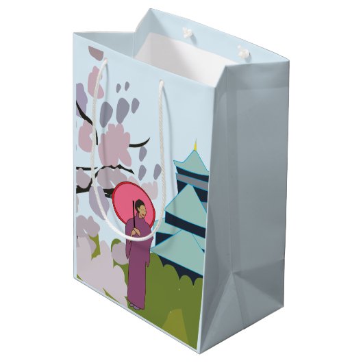 Japan Kersenbloesem Geisha Kimono Japan Medium Cadeauzakje (Achterkant Gekanteld)