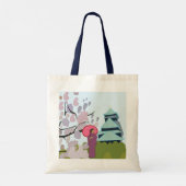 Japan Kersenbloesem Geisha Kimono Japan Tote Bag (Achterkant)
