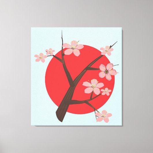 Japan kersenbloesem sakura tak bloemenprint canvas afdruk (Voorkant)