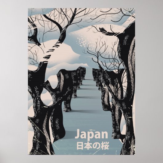 Japan kersenbloesem Vintage reisposter Poster (Voorkant)