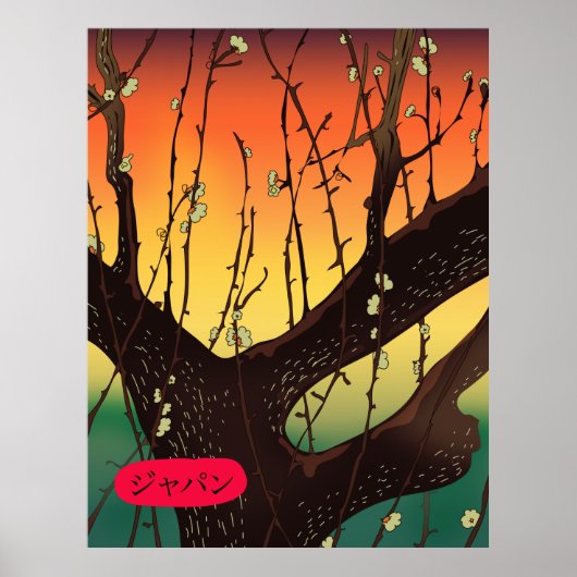 Japan Kersenboom Poster (Voorkant)