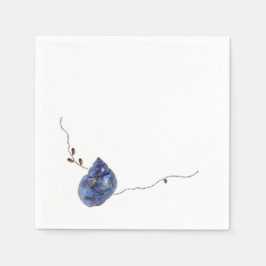 Japan Kintsugi blue seashell gedicht goud kust Servet