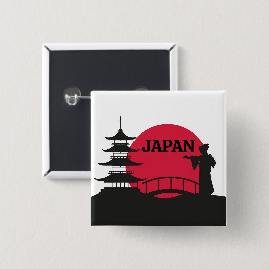Japan Knop Vierkante Button 5,1 Cm (Voorkant /achterkant)