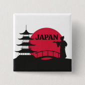 Japan Knop Vierkante Button 5,1 Cm (Voorkant)