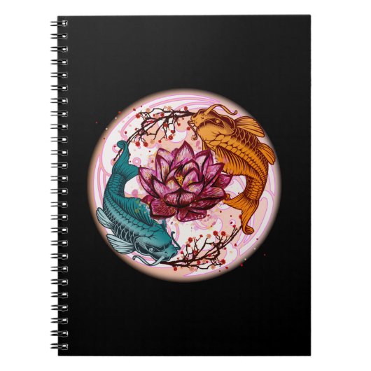 Japan Koi Fish Anime Water Lily Pastel Gothic Notitieboek (Voorkant)