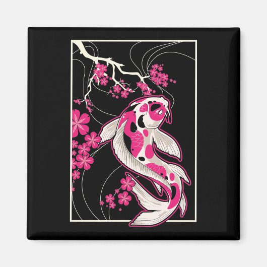 Japan Koi Fish Cherry Blossom Japanse nishikigoi Magneet (Voorkant)