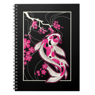 Japan Koi Fish Cherry Blossom Japanse nishikigoi Notitieboek