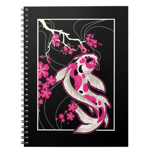 Japan Koi Fish Cherry Blossom Japanse nishikigoi Notitieboek (Voorkant)