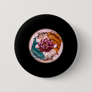 Japan Koi Vis Anime Waterlelie Pastel Goth Ronde Button 5,7 Cm