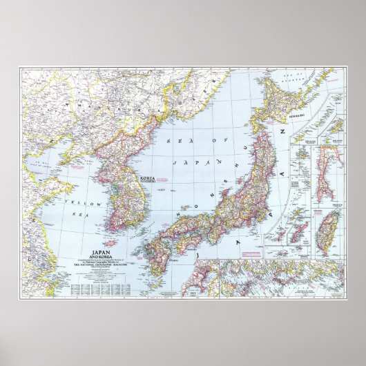 " Japan/Korea: 1945 - Detailed map ... Poster (Voorkant)