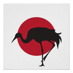 Japan Kraan Japanse Nationale Dierenvlag Perfect Poster